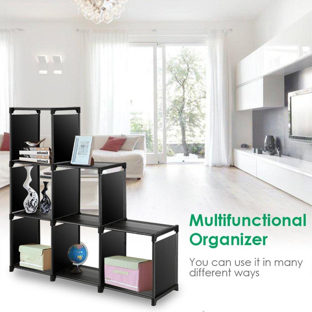 Amazon best tomcare cube storage 6 cube closet organizer shelves storage cubes organizer cubby bins cabinets bookcase organizing storage shelves for bedroom living room office black