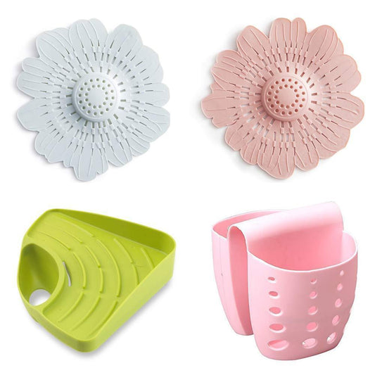 Tongzone Grocery House Sponge Sink Holder, Kitchen Bathroom Sink Strainer Drain Cover,Kitchen Soap and Sponge Holder for Cleaning Brush