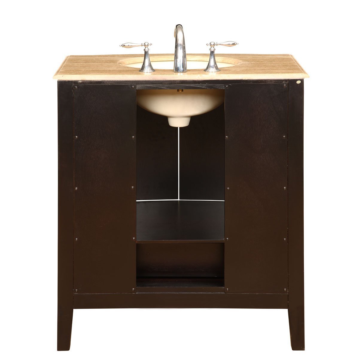 Featured silkroad exclusive hyp 0709 t uic 32 travertine stone top single sink bathroom vanity with furniture cabinet 32 dark wood