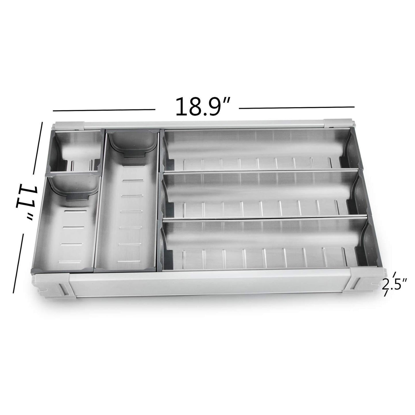 Discover the drawer insert cabinet cutlery tray storage catering utensils box stainless steel kitchen 6 compartments 47 228 46 2cm