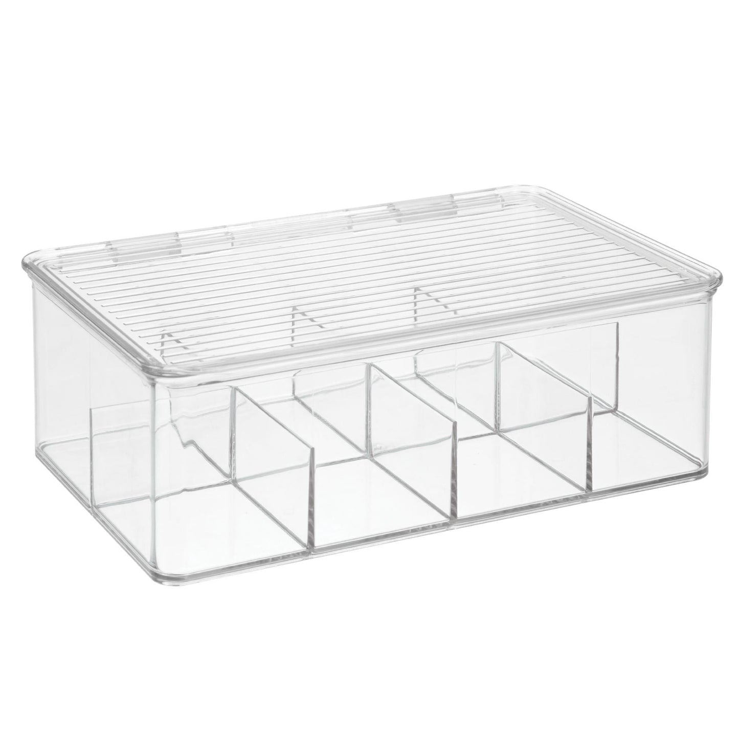 Shop stackable plastic tea bag holder storage bin box for kitchen cabinets countertops pantry organizer holds beverage bags cups pods packets condiment accessories 4 pack clear