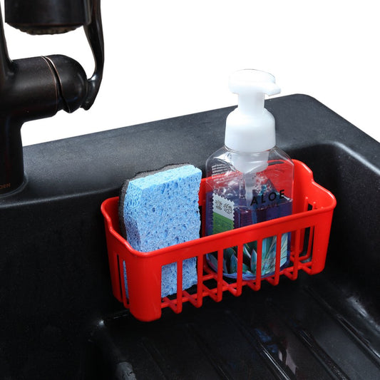 Home-X Suction Cup Sponge Holder Sink Caddy Basket