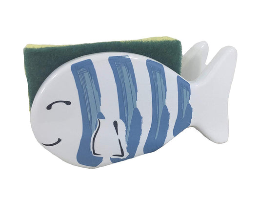 Ceramic Blue Fish Shaped Sponge Holder