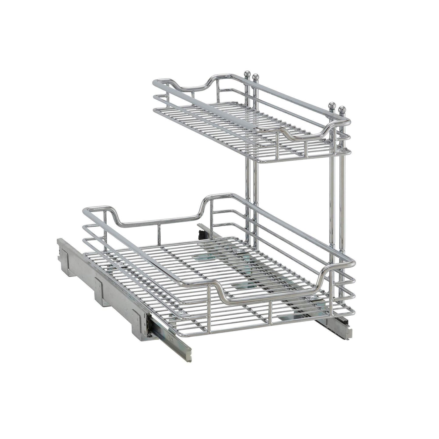 Amazon best household essentials c42621 1 glidez 2 tier undersink cabinet organizer pull out shelves for storage 21 in d x 12 2 in w x 15 5 in h chrome wire deep silver