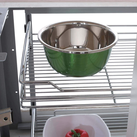 Shop for 34 6x21 3x8 3 in under cabinet pull out chrome 4 tier wire basket organizer cabinet dish rack shelves bowl utensils holder full pullout set gray bottom