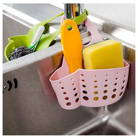 Sponge Holder | Inkach Sink Caddy Soap Holder | Kitchen Sink Shelf Organizer Drainer Rack (Pink)