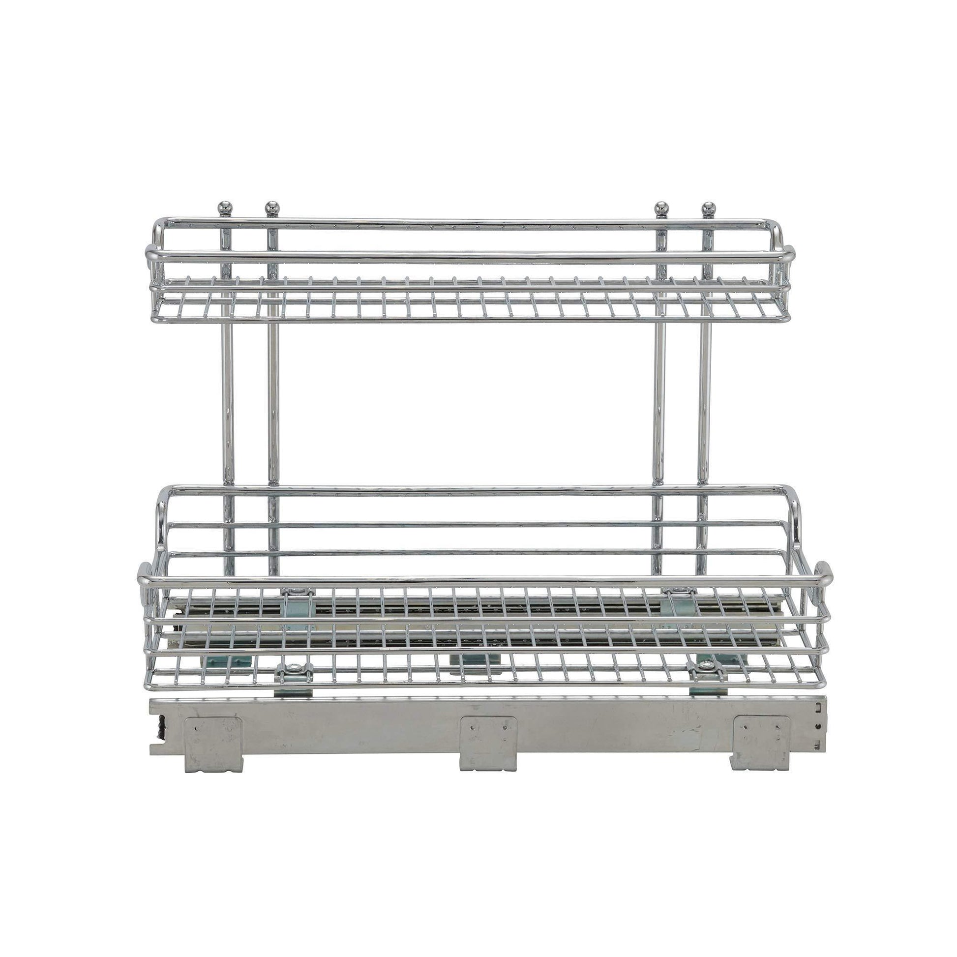 Best seller  household essentials c42621 1 glidez 2 tier undersink cabinet organizer pull out shelves for storage 21 in d x 12 2 in w x 15 5 in h chrome wire deep silver