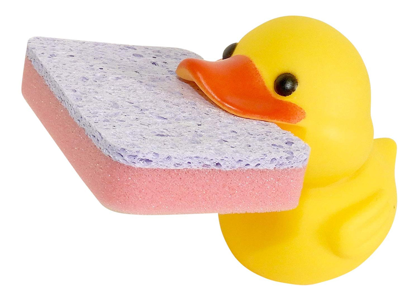 Dependable Products Animal Shape Novelty Kitchen Sponge Holder and Sponge Choice of Frog or Duck (Yellow Duck)