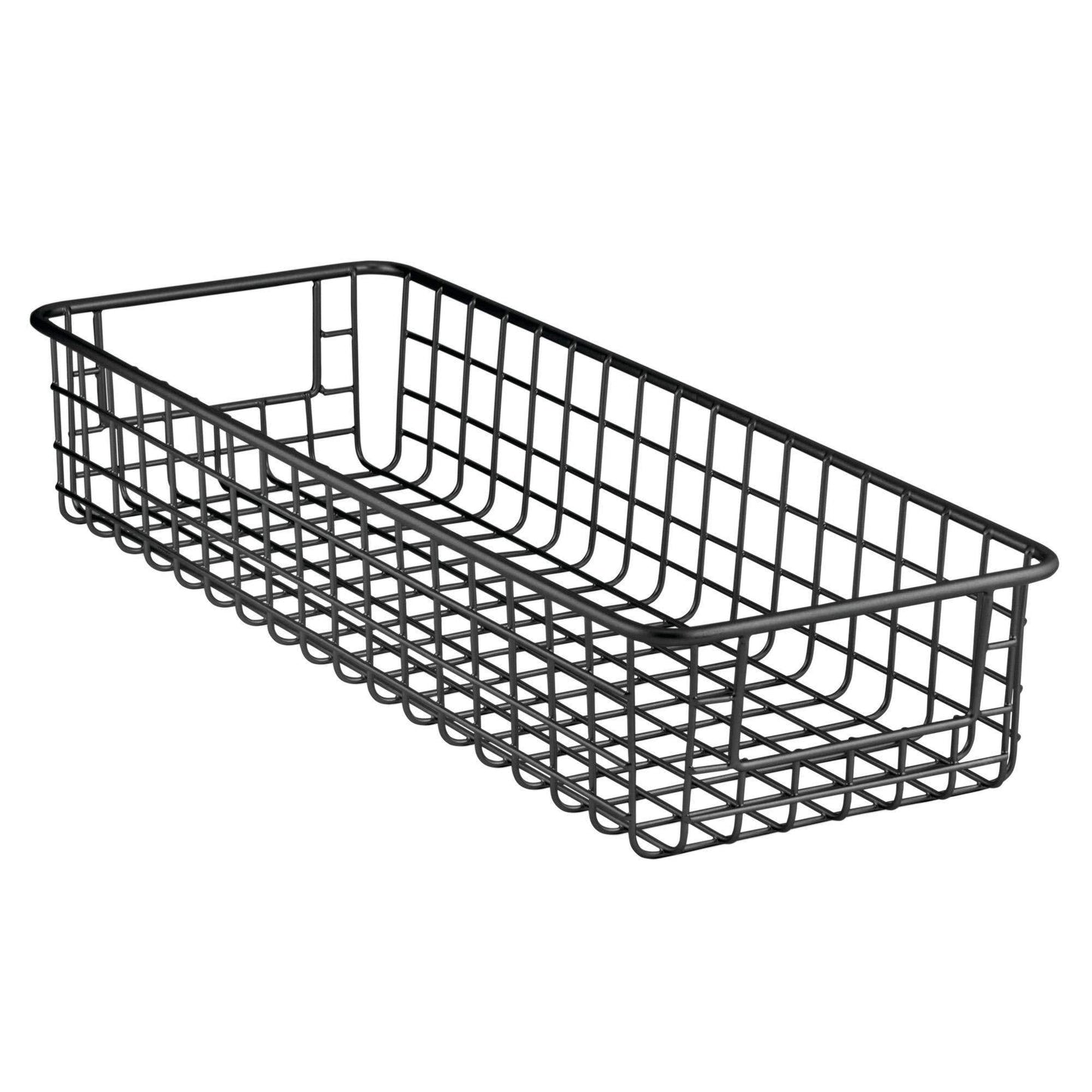 Best household wire drawer organizer tray storage organizer bin basket built in handles for kitchen cabinets drawers pantry closet bedroom bathroom 16 x 6 x 3 4 pack matte black
