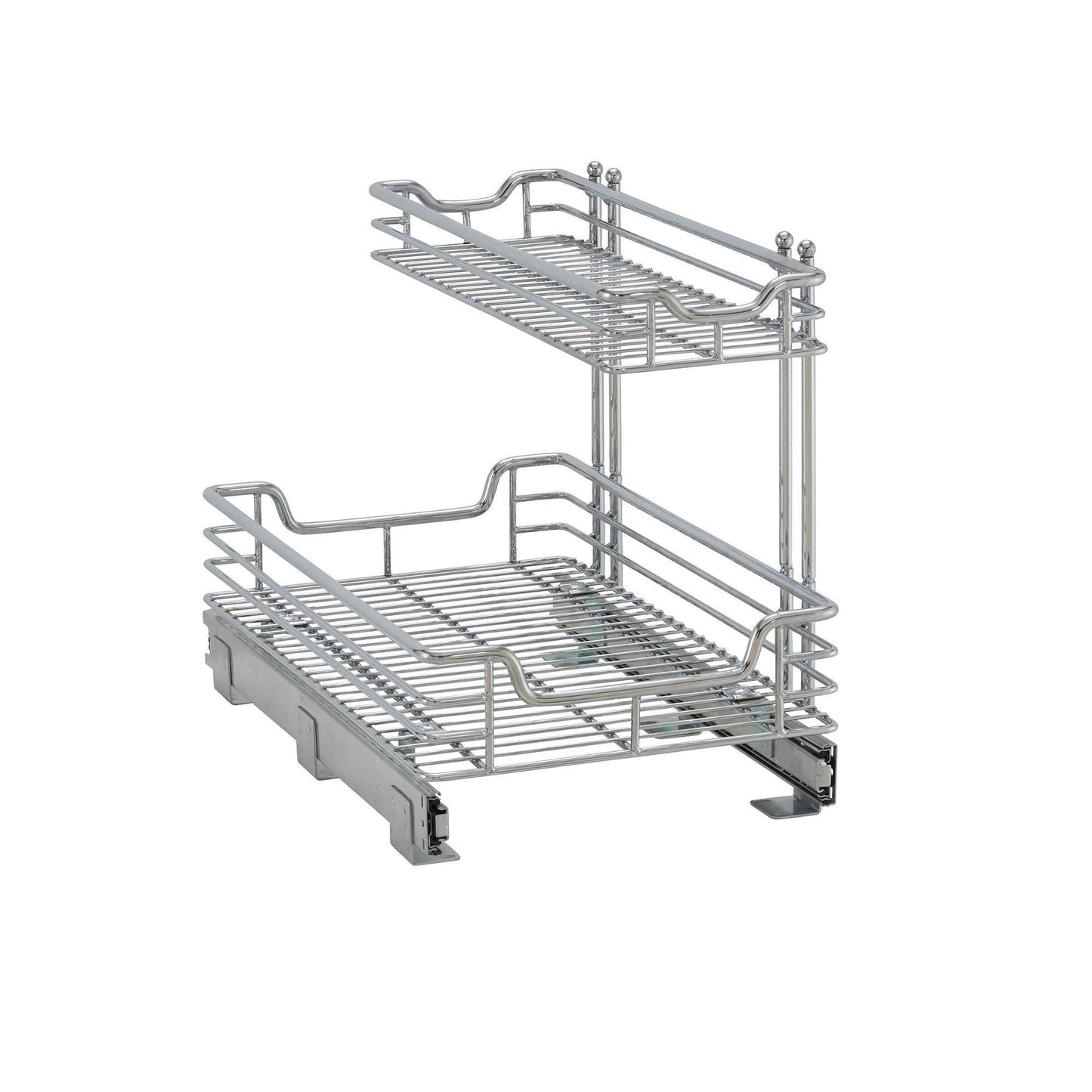 Best household essentials c42621 1 glidez 2 tier undersink cabinet organizer pull out shelves for storage 21 in d x 12 2 in w x 15 5 in h chrome wire deep silver