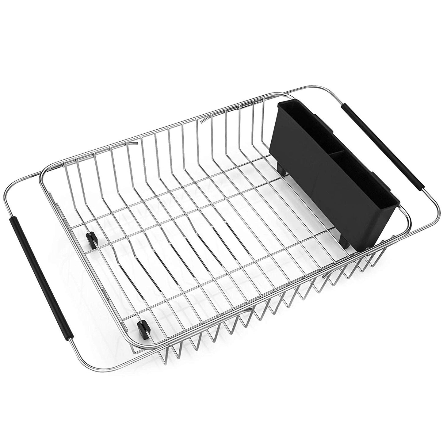 iPEGTOP Sink Sponge Holder, Stainless Steel In Sink Caddy Organizer Utensil Holder Organizer Brush Soap Dish washing Liquid Drainer Rack, Rustproof Stainless Steel for Kitchen