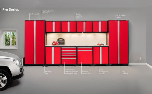 Shop here newage products 52354 pro 3 0 cabinetry set with stainless steel worktop red