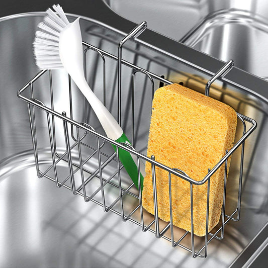 Tdbest Sponge Holder 304 Stainless Steel Sink Organizer Caddy Rack for Kitchen Accessories Dish Brushes Towel Dishwashing and Sink Supplies