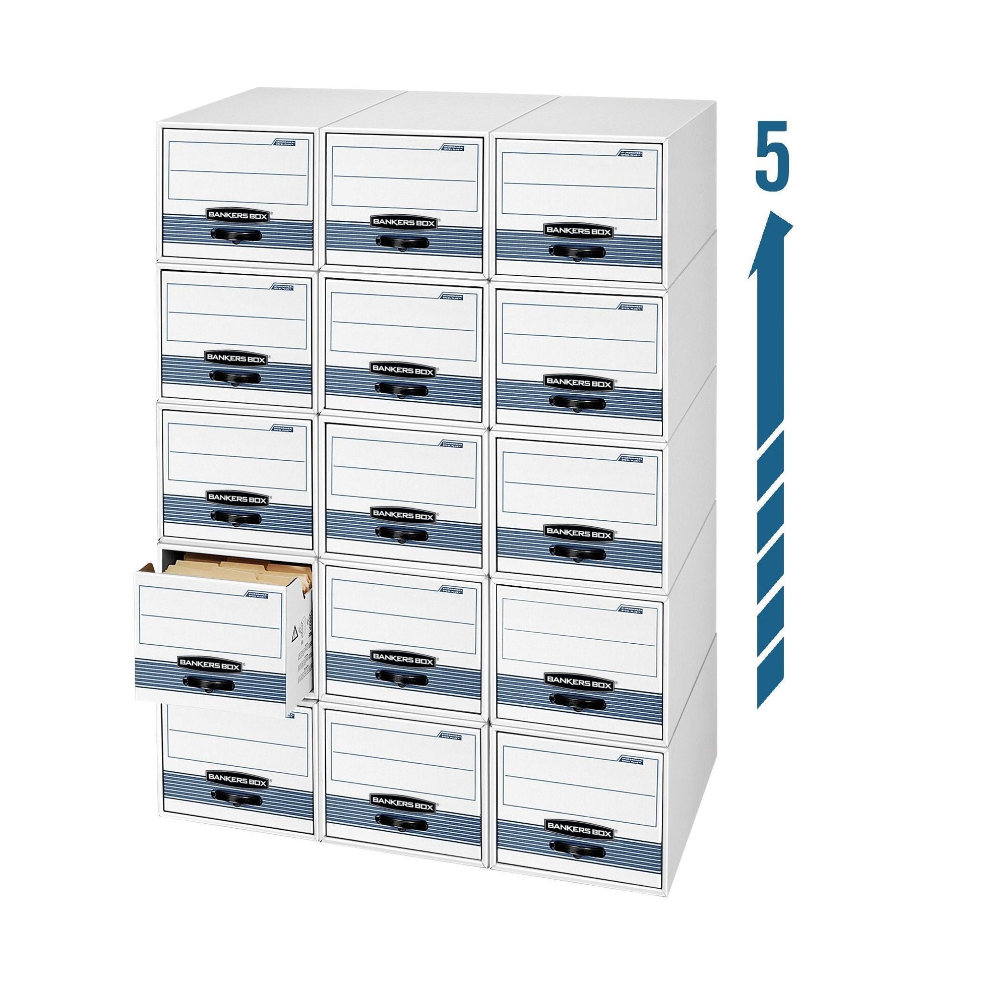 Storage bankers box stor drawer steel plus extra space saving filing cabinet stacks up to 5 high legal 6 pack 00312