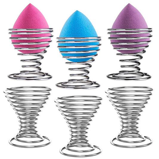 Chrome-Plated Steel Spring Wire Makeup Sponge Beauty Blender Holders, Set of 6
