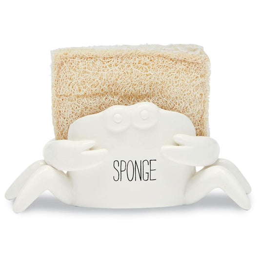 Mud Pie Home Crab Shaped Kitchen Sink Sponge Holder White Ceramic