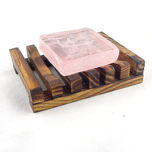 10.8x8x2.5cm Wooden Handmade Bathroom Soap Dish Sink Sponge Holder Sundries Rack